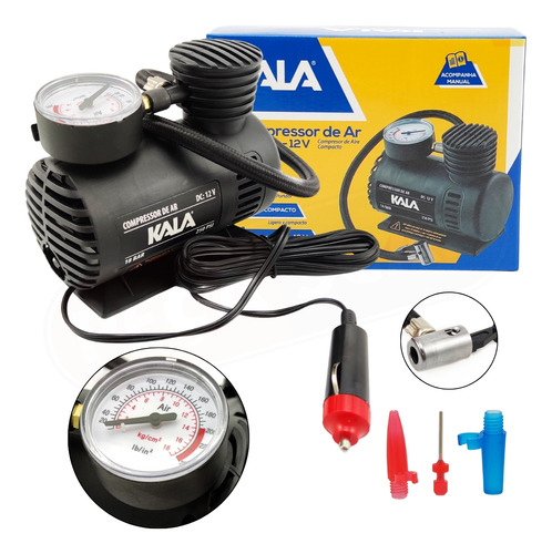 Compressor De Ar 12v 250 Libras Compacto Para Bolas, Pneus