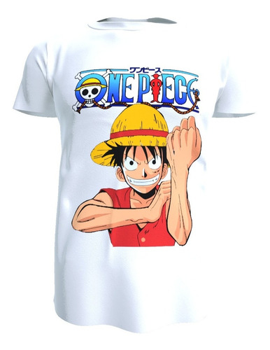 Polera One Piece, Monkey D. Luffy, Poliester Tacto Algodón