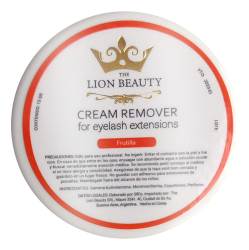 Removedor En Crema Extensiones De Pestañas The Lion Beauty