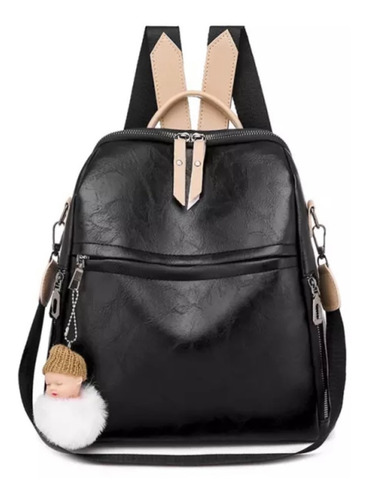 Imagen 2 de 3 de Mochila Mujer Impermeable Bolsa Cierre Antirrobo Tipo Piel