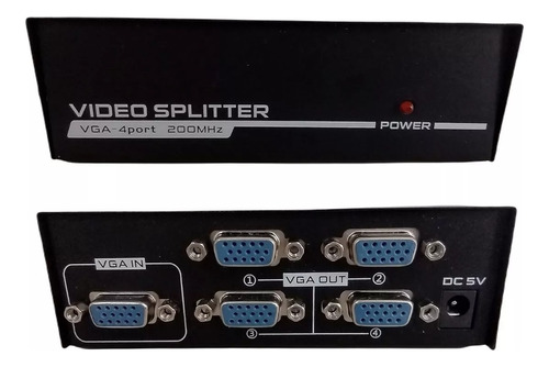 Splitter Vga Multiplicador 1x4 Puertos Divisor Video 200mhz