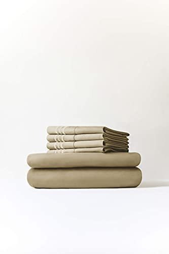 Sabanas Con Fundas De Almohada Para Cama Individual Beige
