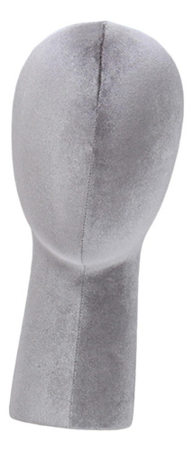 Velvet Wig Head Mannequin Head Model De Almacenamiento Gris