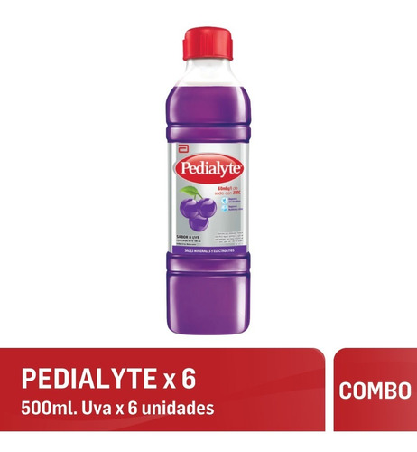 Pedialyte 500 Ml X 6 Unidades Uva