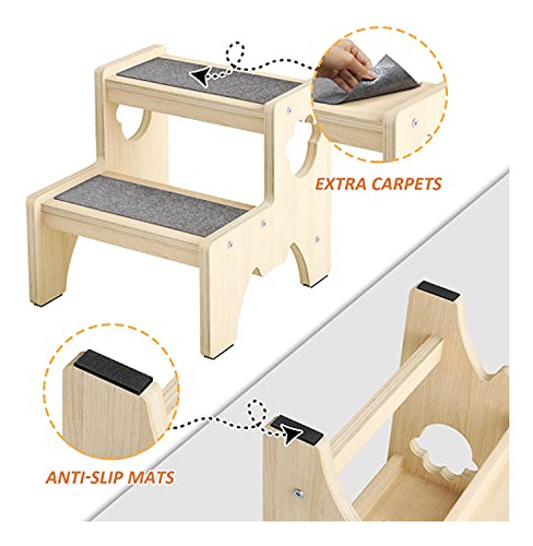 ~ ? Taburete De Madera Para Niños Pequeños, Taburete De Dos