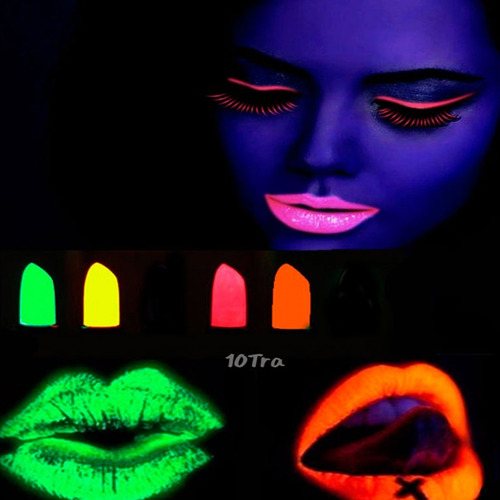 1 Barra Labial Fluo Maquillaje Efecto Neon Brilla Con Luz Uv