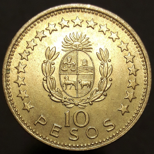 Moneda Uruguay 10 Pesos 1965