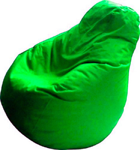 Puff Pera En Lona Impermeable Talla M Color  Verde Acido