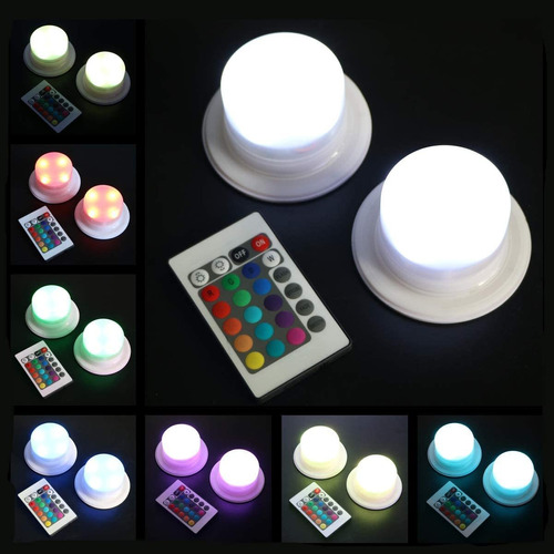 Ardux 4 Leds Recargable Color-cambiador Led Base Luces Con M