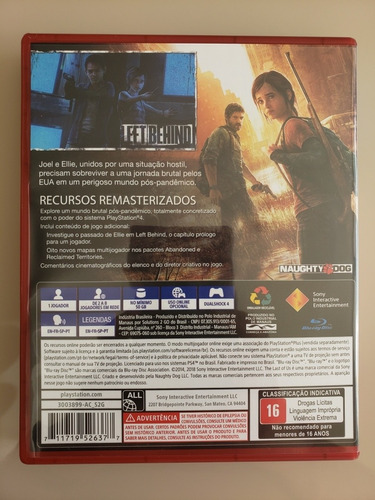 The Last Of Us Remasterizado Ps4 Mídia Física Como Nova
