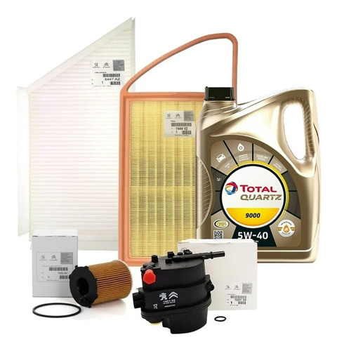 Kit De 4 Filtro Orig + Aceite Peugeot 207 Compact 1.4 Hdi