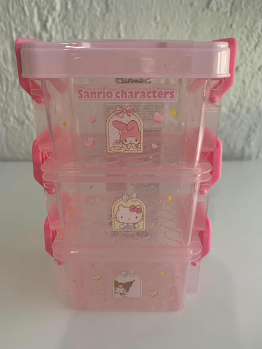 Organizador De Escritorio Sanrio Characters 3 Niveles Rosa