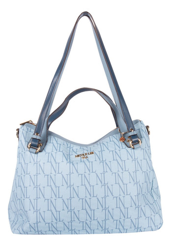 Bolsa Hobo Nicole Lee Monograma Detalle En Asa Ss22 Color Azul