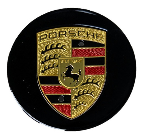 Centro De Rin Porsche Tapa Emblema Copa 76mm Negro X1 