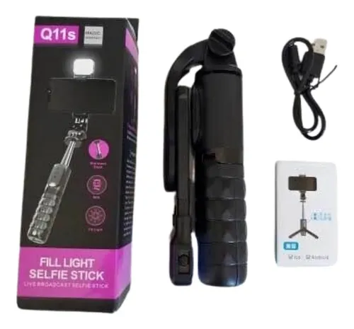 Selfie Stick Mini Q11s Con Trípode, Luz, Bluetooth,control
