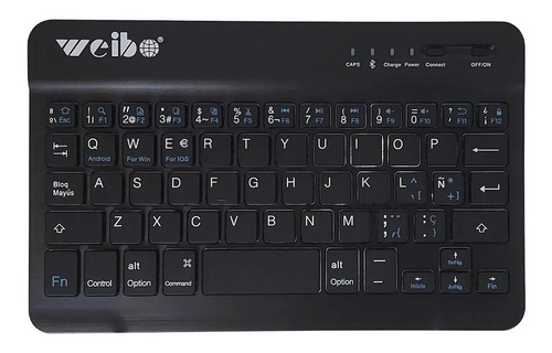 Teclado Bluetooth Inalámbrico Qwerty Recargable Ios Android