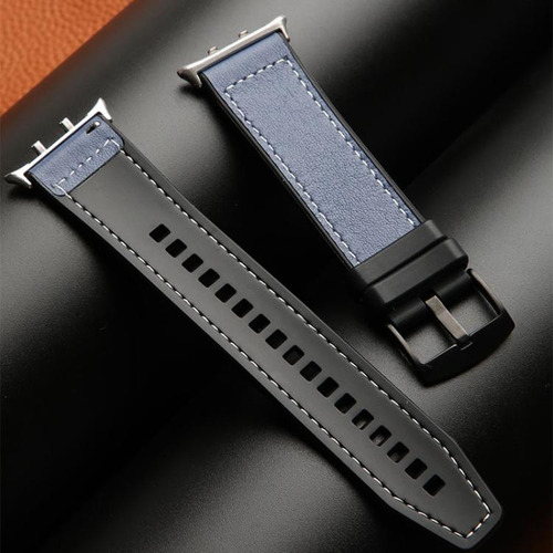 Correa De Silicona De Cuero Híbrido Marrón Para Honor Watch