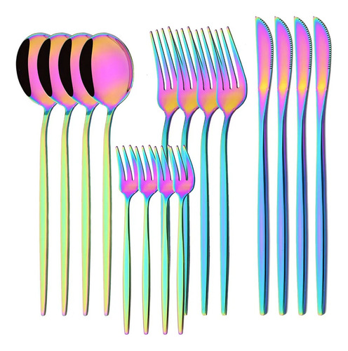 Cubiertos, Cuchillo Y Tenedor Para Tartas, 16 Unidades, Cuch
