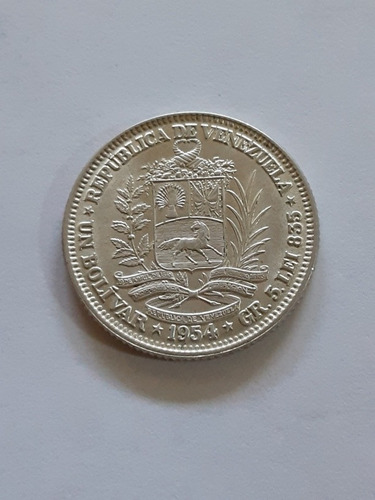 Moneda De 5 Gramos De Plata. Un (1) Bs Bolívar. Venezuela (Usado)