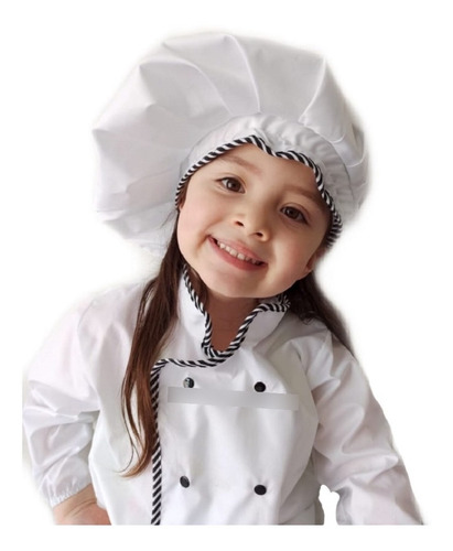 Imagen 5 de 5 de Disfraz Chef Cocinero Cocinera Niño Niña Disfraces Temáticos