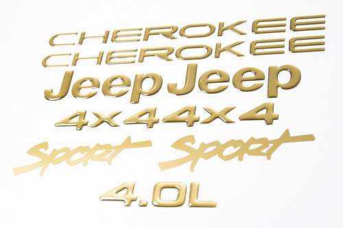 Kit Adesivo Dourado Resinado Jeep Cherokee Sport Branca Dr6