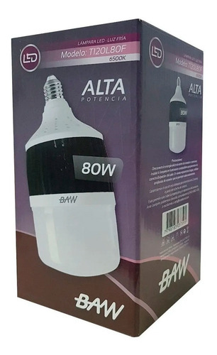 Bulbo Galponera Led Alta Potencia 80w E27 6500k Baw