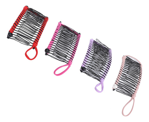 Pinzas Para El Cabello Clincher Peine, 4 Unidades, Color Ban