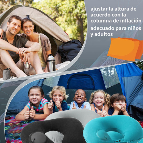 Almohada De Camping Viaje Inflables Comprimible Portátil