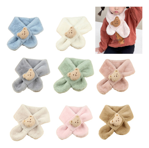 Cartoon Bear Baby Scarf Soft Plush Winter Neck Warmer Fashio