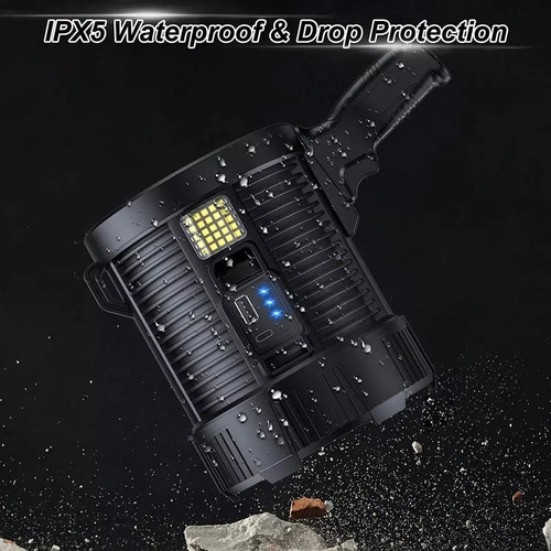 Reflector Recargable Ra De 100000 Lúmenes, Linterna Led