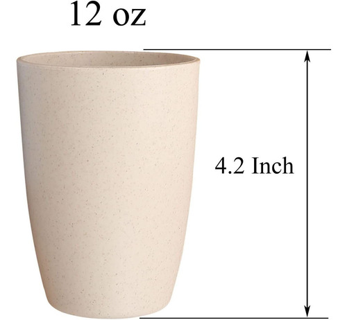 Taza Irrompible Con Pajita De Trigo, Vasos Reutilizables De