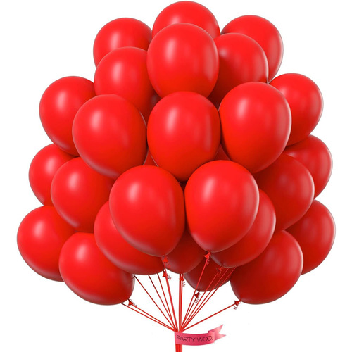 Globos Rojo Redondo Latex R12 30cm Resistente Pack 50