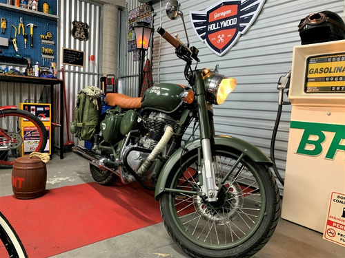 Imagem 8 de 17 de Royal Enfield Green Battle 500 Classic Verde 13 Mil Km 2017