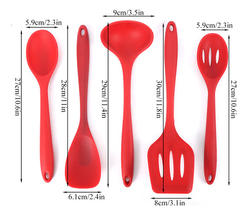 Juego De Utensilios De Silicona Con Espátulas De Cocina Anti