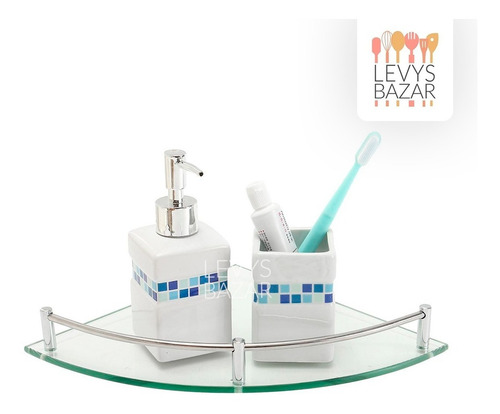 Imagen 6 de 10 de Estante Esquinero Para Ducha De Baño De Vidrio Con Baranda