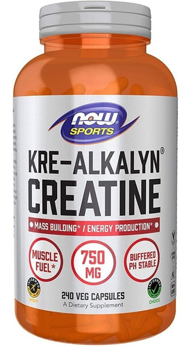 Creatine | Kre-alkalyn | Now Foods Sports | 750mg | 240 Cap