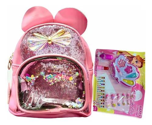 Hermosa Mochila Cartera Ni a Set Maquillaje Ojos Labios Cuotas