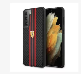 Funda Case Ferrari Lineas Rojas Carbono Samsung S21 Origin