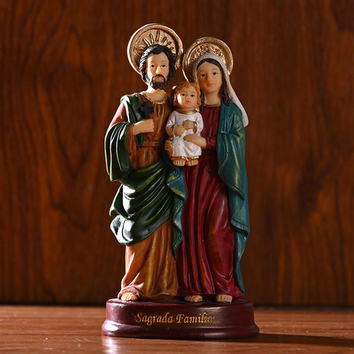 5,5 Pulgadas Niño Jesús María Madre Estatua Estatuilla