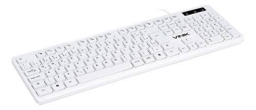 Teclado Slim Usb Branco Vinik Tcb200 Teclado Com Fio Para Pc Idioma Português Brasil