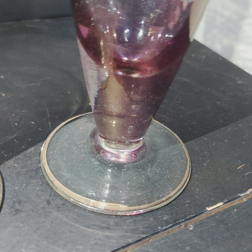 Imagem 7 de 10 de Taça Antiga Cristal Imperial Filete Em Ouro 2 Unidades
