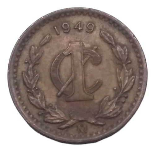 Moneda 1 Centavo Monograma Bronce Año 1949