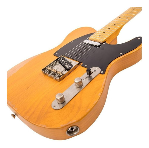 Guitarra Electrica Vintage V52 Icon Series D.butterscotch Color Distressed butterscotch Material del diapasón Arce Orientación de la mano Diestro