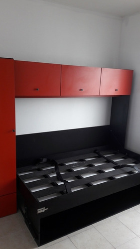 Imagen 6 de 10 de Cama Individual Con Escritorio Plegable Y Closet