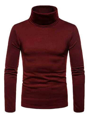 Blusa Casual De Manga Larga Con Cuello Alto Liso Tipo C Para