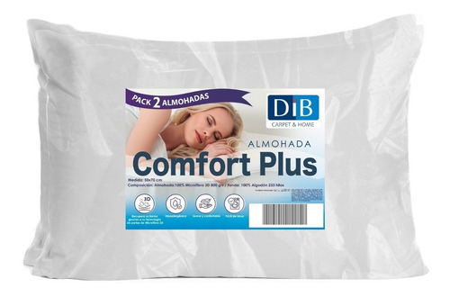 Pack 2 Almohadas Dib Comfort Plus 50x70