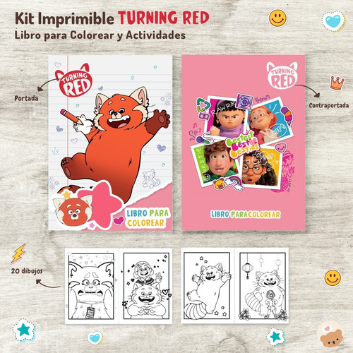 Imprimible Turning Red, Libro Para Colorear Y Actividades