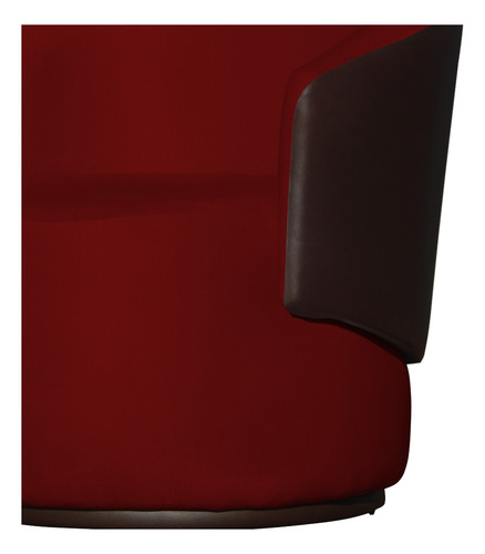 Kit 2 Poltronas Beatriz Orgânica Composê Couro Marrom Corino Vermelho