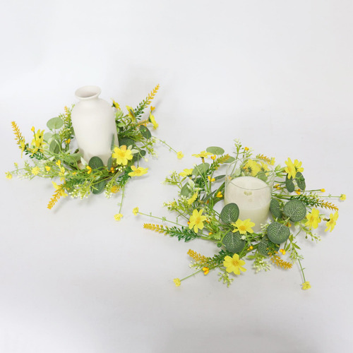 Anillo De Flores De Corona De Anillo De Velas Florales