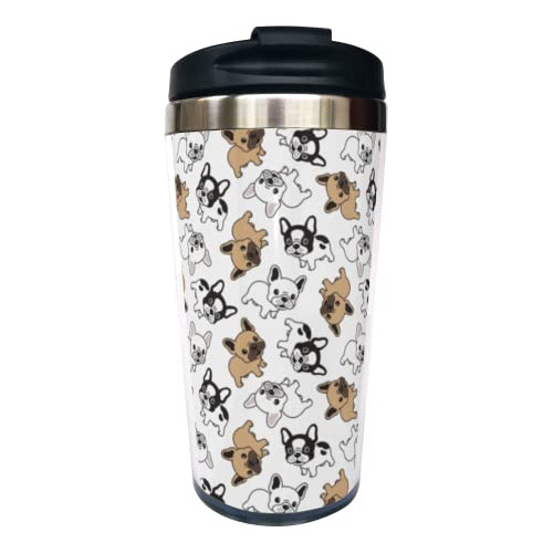 Wisedeal Bulldog Dog Travel Coffee Mug Con Tapa De Tkfh3